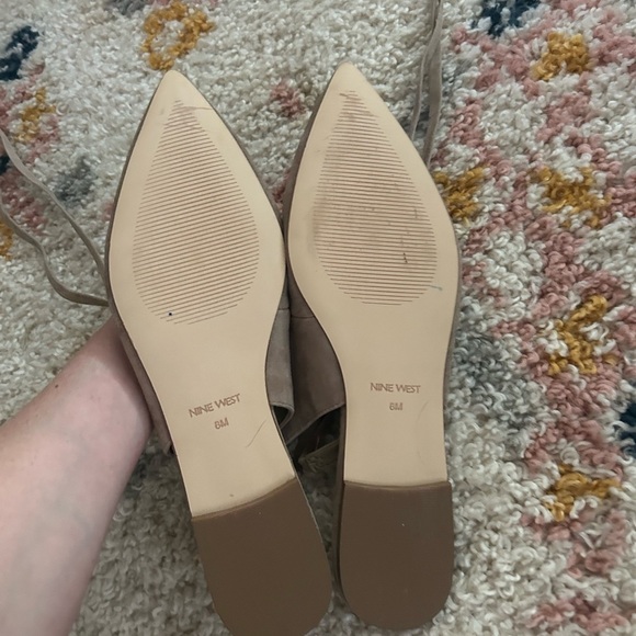 Nine West brown tan lace up ballet flats - Picture 3 of 5